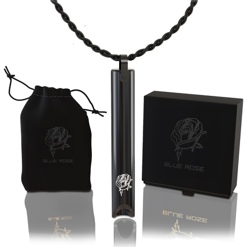 Blue rose breathing necklace - breathing,