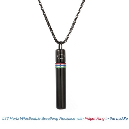 Breathing necklace 528hz - necklace, black